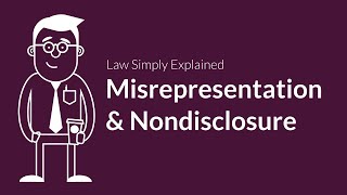 Misrepresentation and Nondisclosure  Contracts  Defenses amp Excuses [upl. by Ecille]