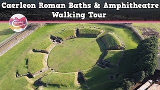 CAERLEON ROMAN BATHS amp AMPHITHEATRE WALES  Walking Tour  Pinned on Places [upl. by Leuams]