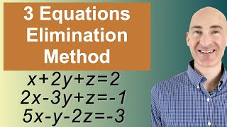 Solving Systems of 3 Equations Elimination [upl. by Raseac]