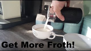 How to Get More Froth from Your Nespresso Coffee Aeroccino  Nespresso tips and help [upl. by Tella]