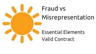 Fraud vs Misrepresentation  Other Essential Elements of a Valid Contract  CA CPT  CS amp CMA [upl. by Knepper]